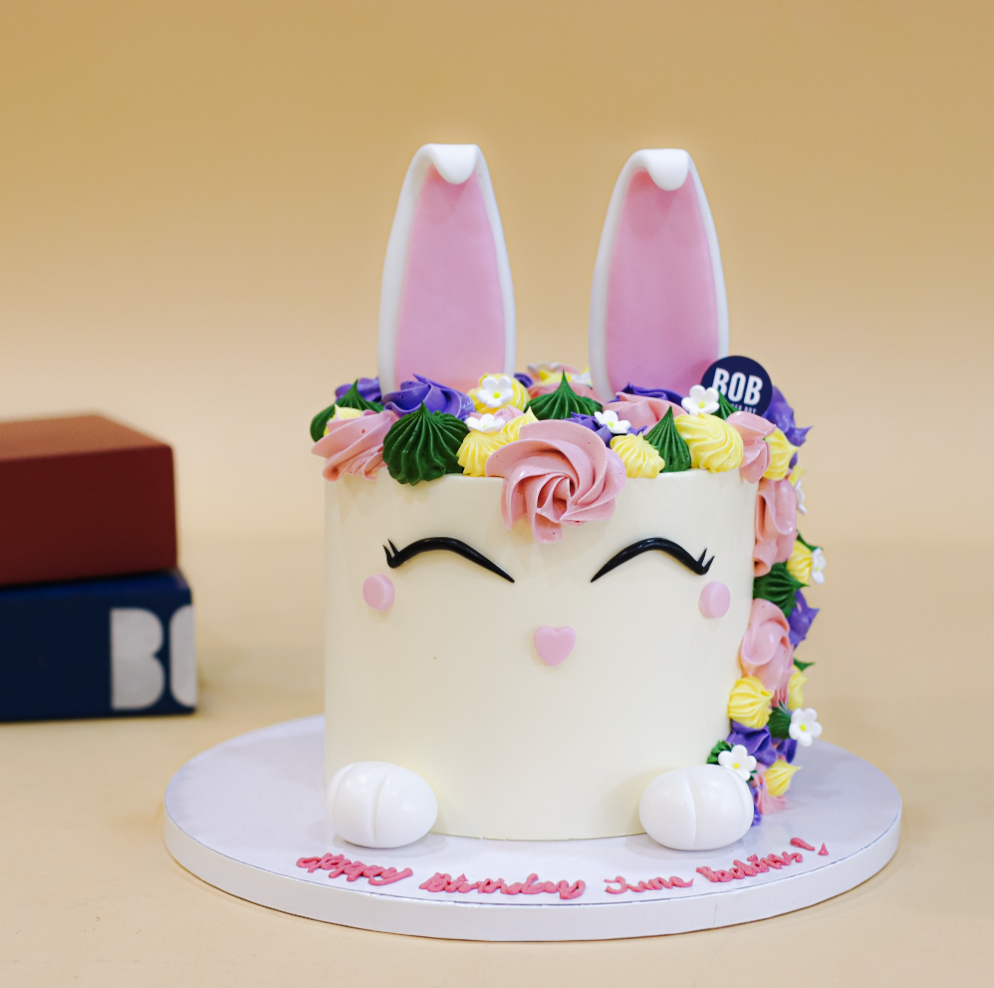 Sweet Little Rainbow Flora Bunny Cake